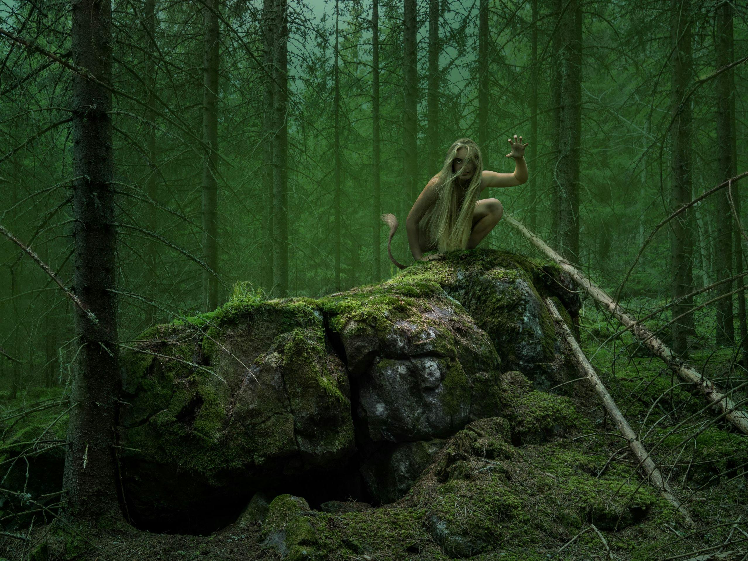 Woman in forest