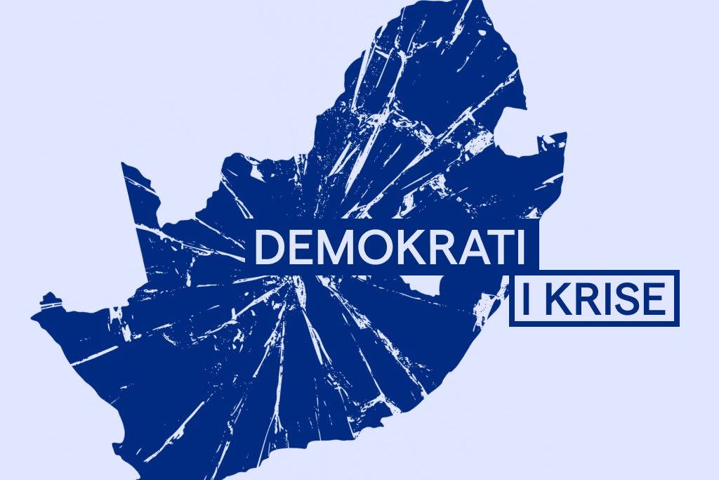 Illustrasjon av landet Sør-Afrika, bearbeidet for å se knust ut