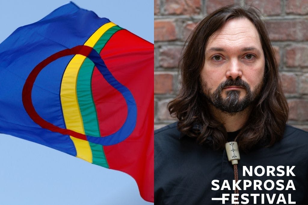 Bilde av samisk flagg og av Mikkel Berg-Nordlie