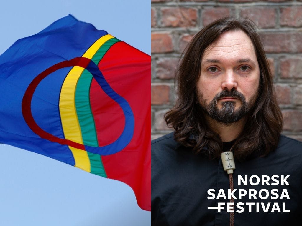 Bilde av samisk flagg og av Mikkel Berg-Nordlie