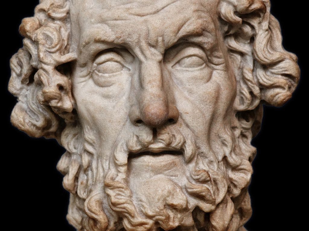 Bilde av en marmorbyste av Homer